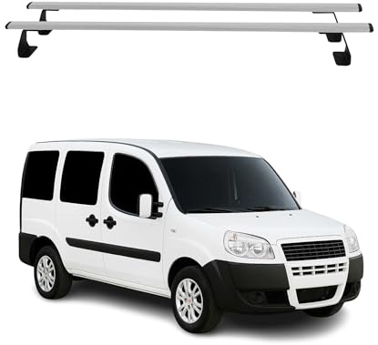 OMAC Dachträger für FIAT Doblo 2000-2010 Stahl 2 Stangen Silber | Heavy Duty Ausführung, Querträger, Grundträger