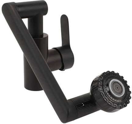 Robinet Universel Rotatif à 360 Degrés avec Contrôle de L'eau Chaude et Froide, Robinet Pivotant à Bras Robotique en Acier Inoxydable pour Salle de (1)