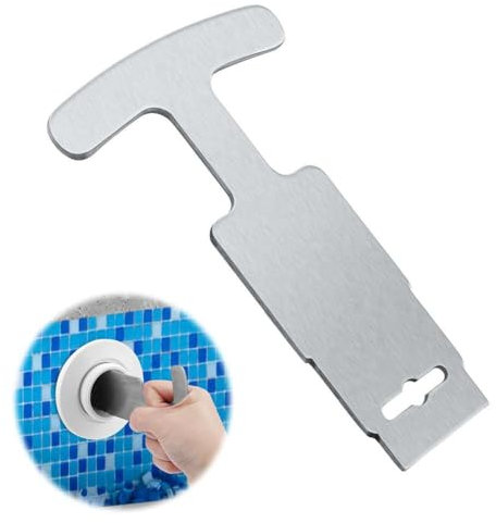 SHYKNYU Outil de retrait de bouchon de piscine, outil de retrait de siège oculaire de piscine en métal amélioré avec poignée pour buses Hayward, raccords d'entrée de piscine hors sol et creusée