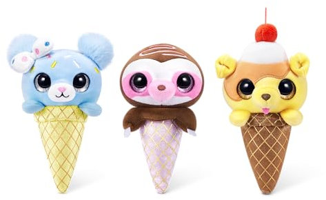 Coco Cones Sweet Plüschtier von ZURU Niedlicher Kuschelfreund in einem bunten Hörnchen– perfekt für zuckersüße Abenteuer und zum Sammeln. (3 Pack)