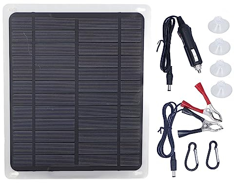 Chargeur de Batterie de Voiture à Panneau Solaire 20 W 12 V avec Port USB, Chargeurs de Batterie de Panneau de Solaire étanche pour Voitures, Bateaux, Avions, Satellites,
