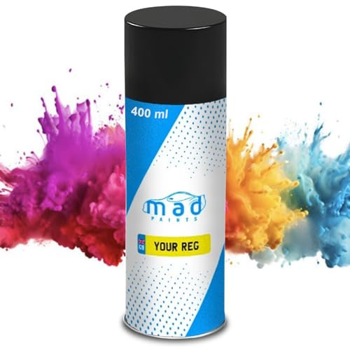 M.A.D MYLDAN AUTO DESIGN 400ml Mixed Aerosol Mixed From Car Registration Touch Up Paint Reg Wide Spray Scratch Repair (400ml Aerosol + Lacquer + Primer)