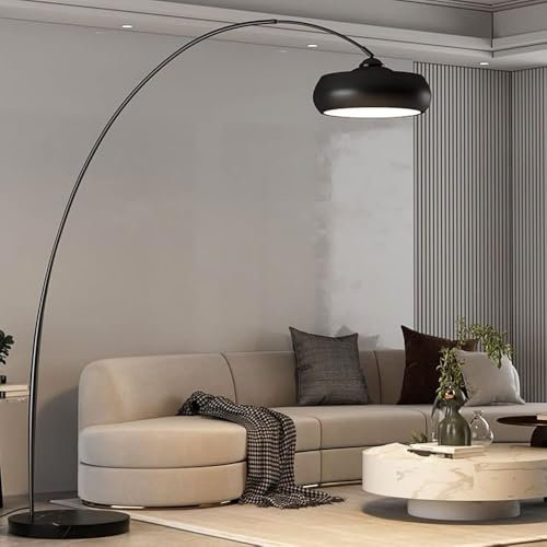 Wylolik Industrielle Kupfer-Stehlampe für den Innenbereich Lese-Stehlampen schwarz verstellbare Steh-Stehleuchten moderne gewölbte Boden-Ecklampe Umgebungsbeleuchtung für Leseschlafzimmer Wohnzimmer