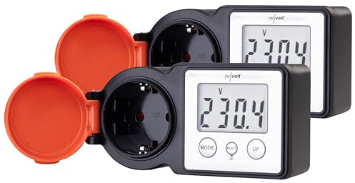 revolt Strommessgerät Steckdose: 2er-Set Outdoor-Energiekostenmesser & Stromverbrauchszähler, 3.680 W (Stromzähler Steckdose außen, Watt Messgerät, Solar Lichterkette)