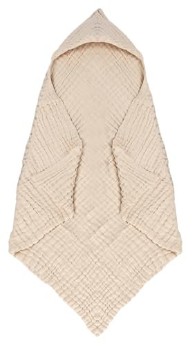 SNONESIY Kapuzenhandtuch Badetuch Baby Babyhandtuch mit Kapuze Badetuch Baby mit Kapuze Musselin-Baumwolle Babybadetuch mit Kapuze für Babys Größe 80x80cm Weiches und Saugfähiges