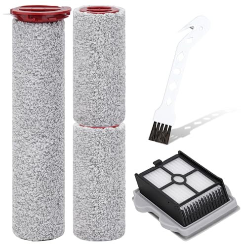 Ersatz Bürstenwalze Filter Zubehör Kompatibel für Roborock Dyad Pro/Dyad Pro Combo Nass und Trockensauger, Ersatzteile Zubehörset mit 3 Bürstenrollen, 1 Filter, 1 Reinigungsbürste