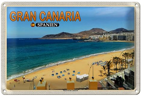Blechschild Gran Canaria | Spanien | Playa de las Canteras | Dekoration | 20 cm x 30 cm