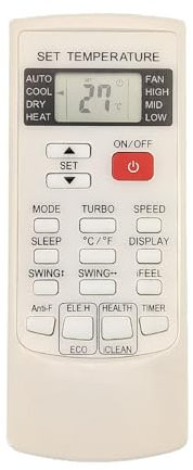 IOOIQQ YKR-H/102E - Mando a distancia de repuesto para AUX MundoClima FanWorld Universal-Blue A YKR-H/102E. YKR-H/002E YKR-H/101E YKR-H/006E. MUPR-09-H9A. MUPR-12-H9A. MUPR-18-H9A. MUPR-18-H9A. Aire