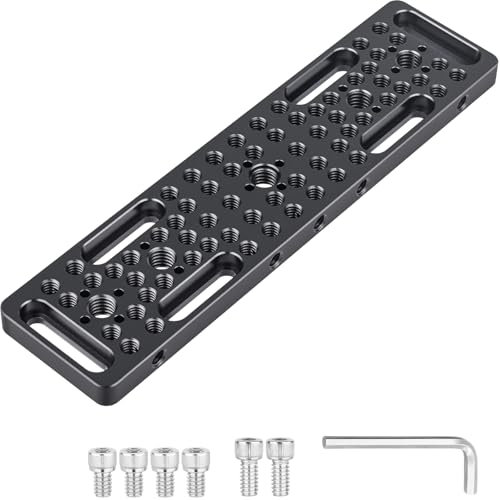 INNOREL CP2005 Multi-Functional Cheese Plate with 1/4 & 3/8 Threads, Switching Mounting Plate with Built-in ARRI Locating Holes for Camera and Tripod