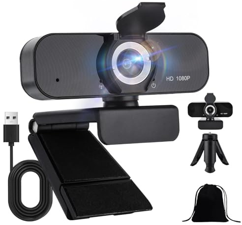 TAVADA Webcam 1080P,Caméra USB PC,Webcam HD,Webcams Streaming,Full HD Caméra PC,Full HDs Caméras Web pour Ordinateur Portable ou Pcs D'ordinateur,Idéale pour La Diffusion en Direct des Appels
