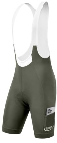 INBIKE Bibs Shorts Culotte Ciclismo Hombres Pantalones Cortos de Bicicleta con Protección Solar UPF50+ con Gel Acolchado y Bolsillo Transpirable Ropa Interior de Biciclet MTB Verde M