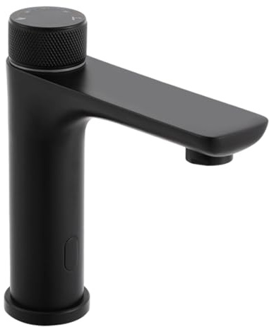 Rubinetto automatico con sensore a infrarossi, senza contatto, con funzione di conservazione della temperatura, cavo USB e funzionamento a batteria, miscelatore a induzione (nero)