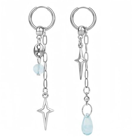 1 Paar Tropfen Spike Ohrringe, Gothic Star Hoop Ohrringe, Punk Grunge Schmuck Accessoires, Unregelmäßige Tropfen Ohrstecker, Y2k Schmuck Geschenke für Frauen