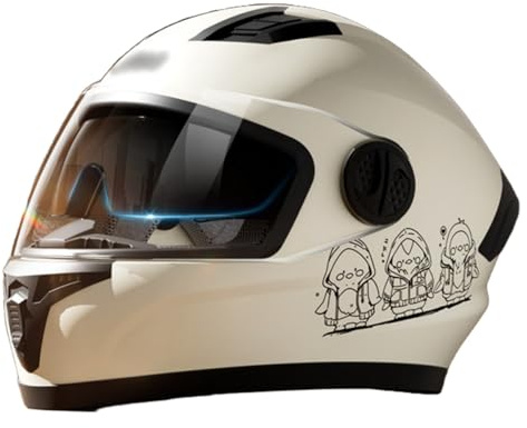 Motorradhelm Fullface Helm Mit Doppelvisier, ECE 22.06 Zertifiziert Motocross-Helm, Rollerhelm Sturzhelm, Integralhelm Für Damen Herren H,57-62cm