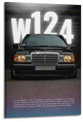 OKNGB Poster, Motiv: Legendäres Executive-Auto W124 500E oder E60, dekoratives Gemälde, Leinwand, Wandposter und Kunstdruck, modernes Familienschlafzimmer-Dekor-Poster, 30 x 45 cm