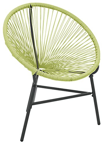 Mokuyary Acapulco Chaise de jardin en rotin synthétique Vert Chaise de balcon, chaise de terrasse, chaise de salle à manger pour terrasse, jardin, balcon