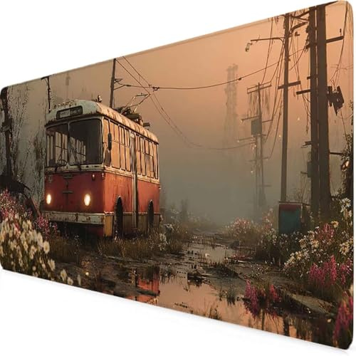 Grand Tapis De Souris Voiture Tapis De Souris Gaming avec Base Anti-Dérapage, Imperméable, Surpiqués et Etendu XXL Mouse Pad pour Ordinateur, PC, Gamer, Accessoires Bureau (Orange 800 x 400mm) o457