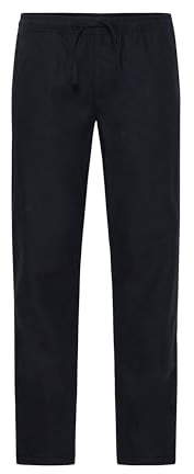 Indicode IDPassol Herren Leinenhose Hose Stoffhose Leinenmix Regular Fit, Farbe: Black (999), Größe: S