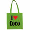 Reifen-Markt Tasche I Love Coco Größe 38x42 Farbe Grün Druck Schwarz