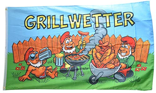 Flaggenfritze® Flagge/Fahne Grillwetter Gartenzwerge - 90 x 150 cm