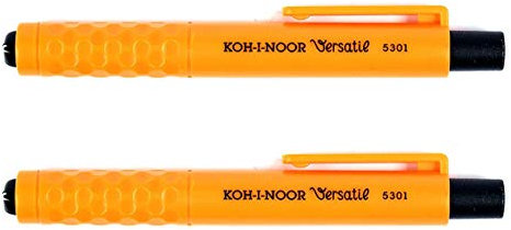 KOH-I-NOOR Versatil 5301 - matita a pressione in plastica, senza temperamatite, spessore della mina: 5.6 mm, set di 2-2 x arancione