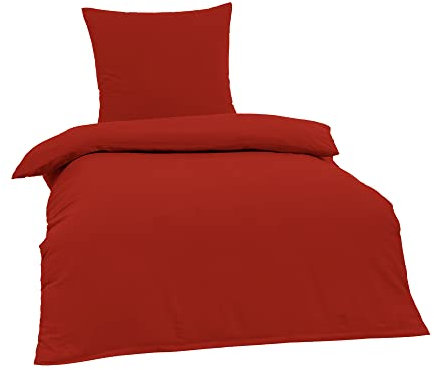 BRIELLE Bettwäsche 135 x 200 cm - Bettwäsche-Set Biber Rot, hohe Qualität, weich, einfarbig mit Öko-Tex-Zertifizierung