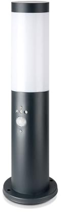 V-TAC VT-838 Edelstahl Außenleuchte, IP44, E27, PIR-Sensor, 450mm, Grau, 60W