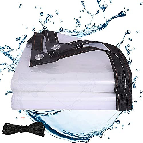 DKLE 2x4m Bâche Transparente imperméable avec œillets, Grande bache Exterieur Couverture imperméable, Protection Solaire, Imperméable et Résistante aux Intempéries pour Meubles de Jardin,Piscine