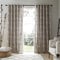 Pineapple Elephant Ziri Geo Cotton 46x54 Inch Lined Eyelet Curtains Two Panels Natural