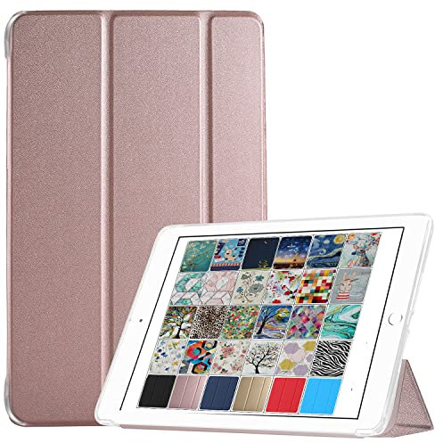 DuraSafe Cases Per iPad Mini 4 7.9 pollici 2015 [Mini 4a Generazione] A1538 A1550 Smart Trifold Leggero Morbido Silicone Trasparente Anteriore e Retro Cover - Rame Dorato