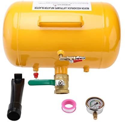 BOOMSTART 20L / 5 Gallon Tyre Inflator, Tyre Booster Bead Seater Bead Blaster, Tubeless Tyre Change Tool Wheel Tool with Gauge for Tractor Car Truck ATV