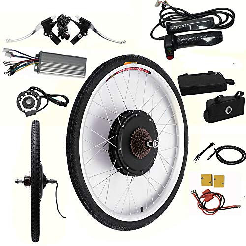 TIXBYGO 26'' E-Bike Umbausatz 48V 1000W Brushless Getriebe Hinterradnabenmotor für Fahrrad Hinterrad Kit Fahrrad-Umbausatz pedelec umbausatz