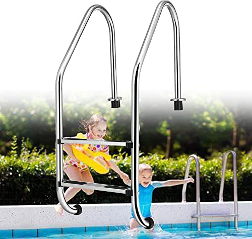 Lsoiup Poolleiter mit rutschfesten Trittstufen, robuste Hochleistungs-Swimmingpool-Stufe für im Boden befindliche Pools, 200 kg Tragkraft