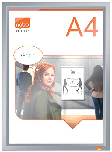 Nobo - Porte-Affiche A3 Mural avec Cadre Noir Clipsable à Coins Biseautés, Fixation par les Coins, Impression Pro, 1915581