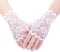 KINBOM Spitzenhandschuhe Fingerlos, Blumenmuster Braut Handschuhe Weiss Spitze für Hochzeit Spitzenhandschuhe Kurz Lace Gloves Fingerless für Damen Teeparty Abschlussball Maskerade, Ein Paar (Weiß)