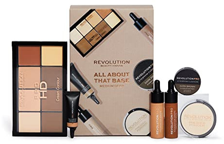 Revolution Beauty All About That Base Make-up-Set, mittlere bis tiefe Hauttöne, 5 Stück