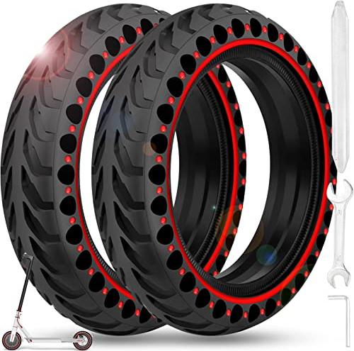 BANGTING 2 PCS 8,5 Zoll E Scooter Solid Reifen, 8 1/2 x2 Vollgummireifen, 50/75-6.1 Ersatzreifen für Xiaomi Pro 2 / M365 / M365 Pro / 1S / 3/3 Lite/Essential und alle 8,5 Zoll Scooter Reifen (Rot)