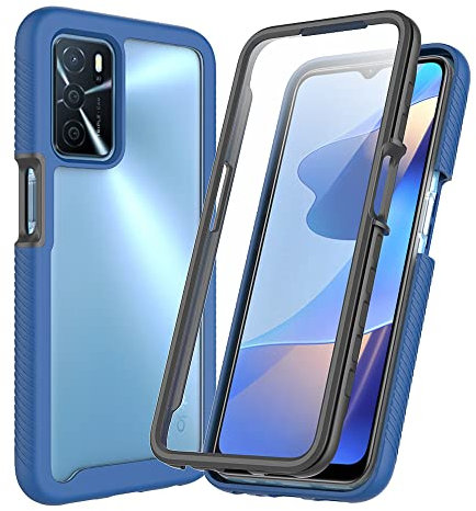 XINNI Coque pour Oppo A16/A16S/A54S Antichoc Housse avec Protège écran, 360 Degrés Full Body Etui Solide Double Face Bumper Portable Transparent Housse