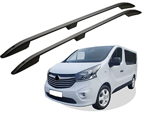 Dachreling passend für Opel Vivaro L2 lang (LWB) Baujahr ab 2001 bis 2015 (Schwarz) mit ABE