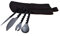 Viking Traders Hand Forged Twisted Medieval Eating Utensil Set | Functional Fork Knife Spoon And Food Stick | Medieval Eating Set, With Genuine Leather Carrying Pouch - Set 4