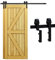 WOLFBIRD 200cm(6.6FT) Bypass Schiebetür Hardware Doppelte Holztür Schiebetürsystem Komplettset Schwarz