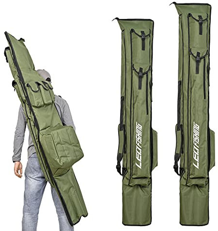 DAZZLEEX Sac de Canne à pêche de Grande capacité Sac de pêche Stockage de Moulinet de Canne à pêche Support de matériel de pêche 1.95m