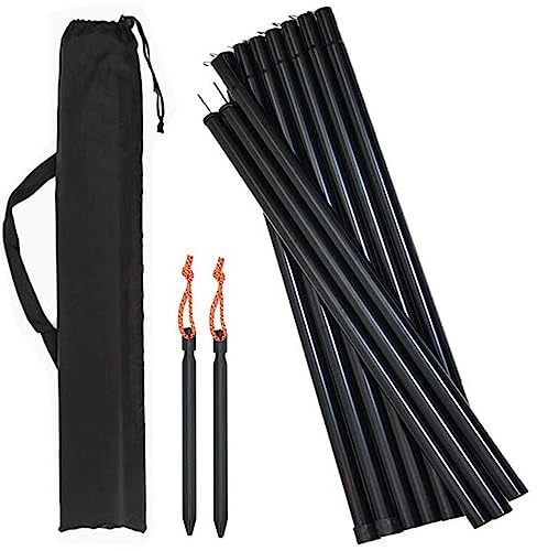 COADILNIO Tent Tarp Poles Set of 2, Folding Adjustable Dual Size Tent Accessories for Rain Fly Awning Caravan Headroom Canopy Porch Sun Sails