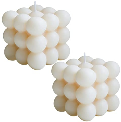 Bougie à Bulles,2 PCS Bougies à Bulles Cubiques Bougies à la Cire de Soja Bougie Parfumée Cube Mignon Bougies Aromathérapie Bougie Relaxante Esthétique Naturelle Faite à Main pour Décoration Aesthetic