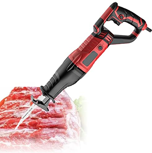 Sierra Eléctrica para Huesos,900W/1050W/1300W Sierra Carnicero para Cortar Huesos Jamon Congelar Carne,Multifunción Sierra con Batería y Cuchilla,Cargador Rápido,Red-1300W