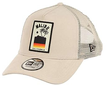 New Era Malibu Patch Suede Black A-Frame Adjustable Trucker Cap - One-Size