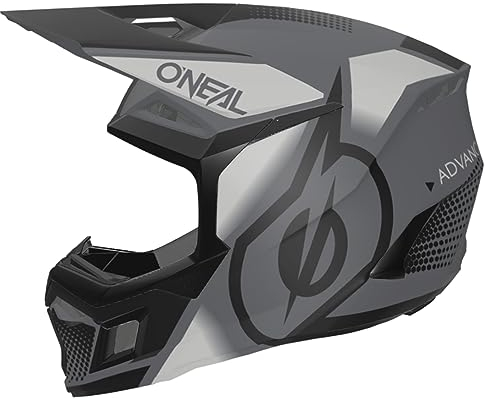 O'NEAL | Motocross-Helm | MX Enduro | ABS-Schale, Lüftungsöffnungen für optimale Kühlung | 3SRS Helmet VISION V.24 | Erwachsene | Schwarz Grau | Größe L