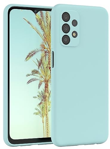 EAZY CASE Premium Silikon Handyhülle kompatibel mit Galaxy A23 5G Slimcover mit Kameraschutz und Innenfutter, Silikonhülle, Schutzhülle, Bumper, Handy Case, Hülle, Softcase, Mint Grün
