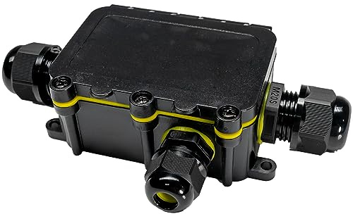 Grafner wasserdichte Abzweigdose, 3 Wege, IP68, 4-polig, Ø5-12mm, 0,5–2,5 mm², 24A 450V, Abzweigdose wasserdichte Anschlussdose staubdicht außen outdoor Verbindungsmuffe Garten Erdkabel Feuchtraum