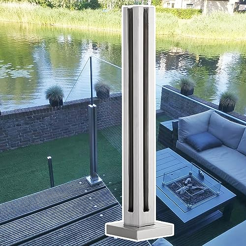 Glas Geländerpfosten Geländersatz aus Glas für Treppenpodeste, Außengeländer mit Schrauben und Basis, Quadratisches Glasgeländer Zapfen Pfosten Glasplatten Klemmen ( Color : Silver-Corner Post , Size